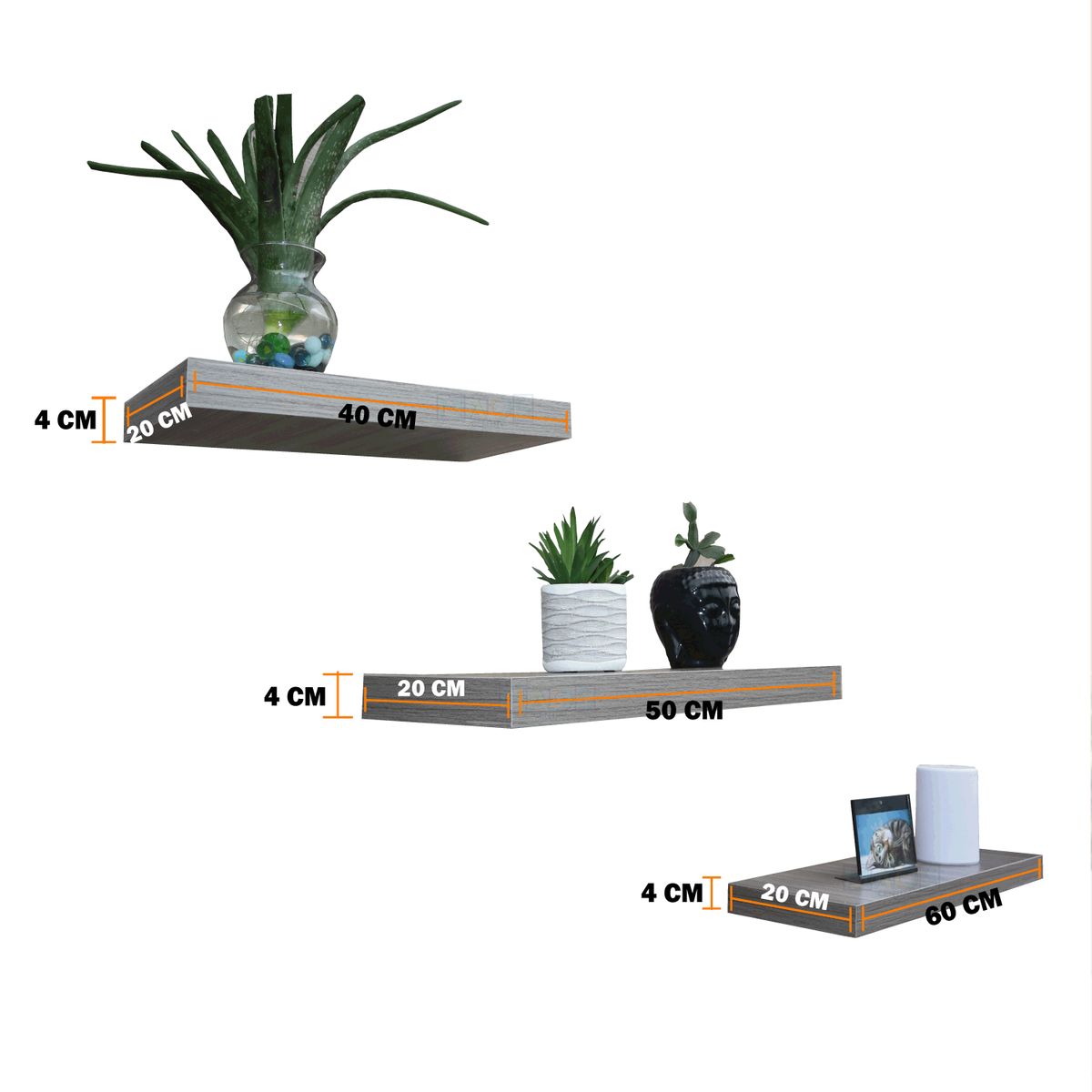 WOOD PETS - REPISA PERCHERO FLOTANTES PARA DECORACION MODERNO