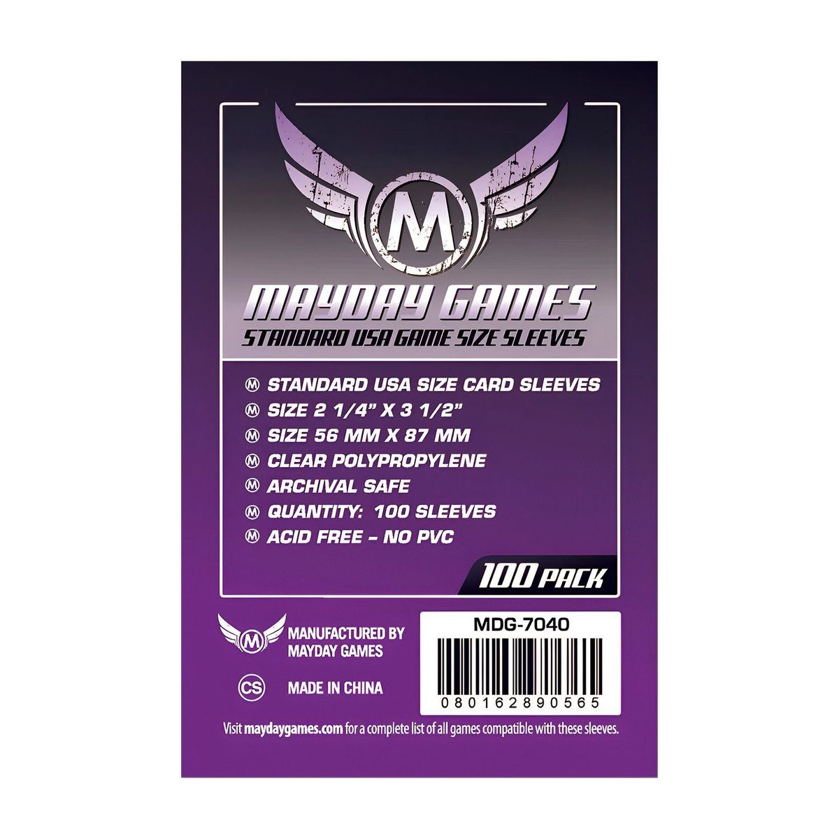 GENERICO - Fundas Protectores Mayday Standard 56X87mm x100