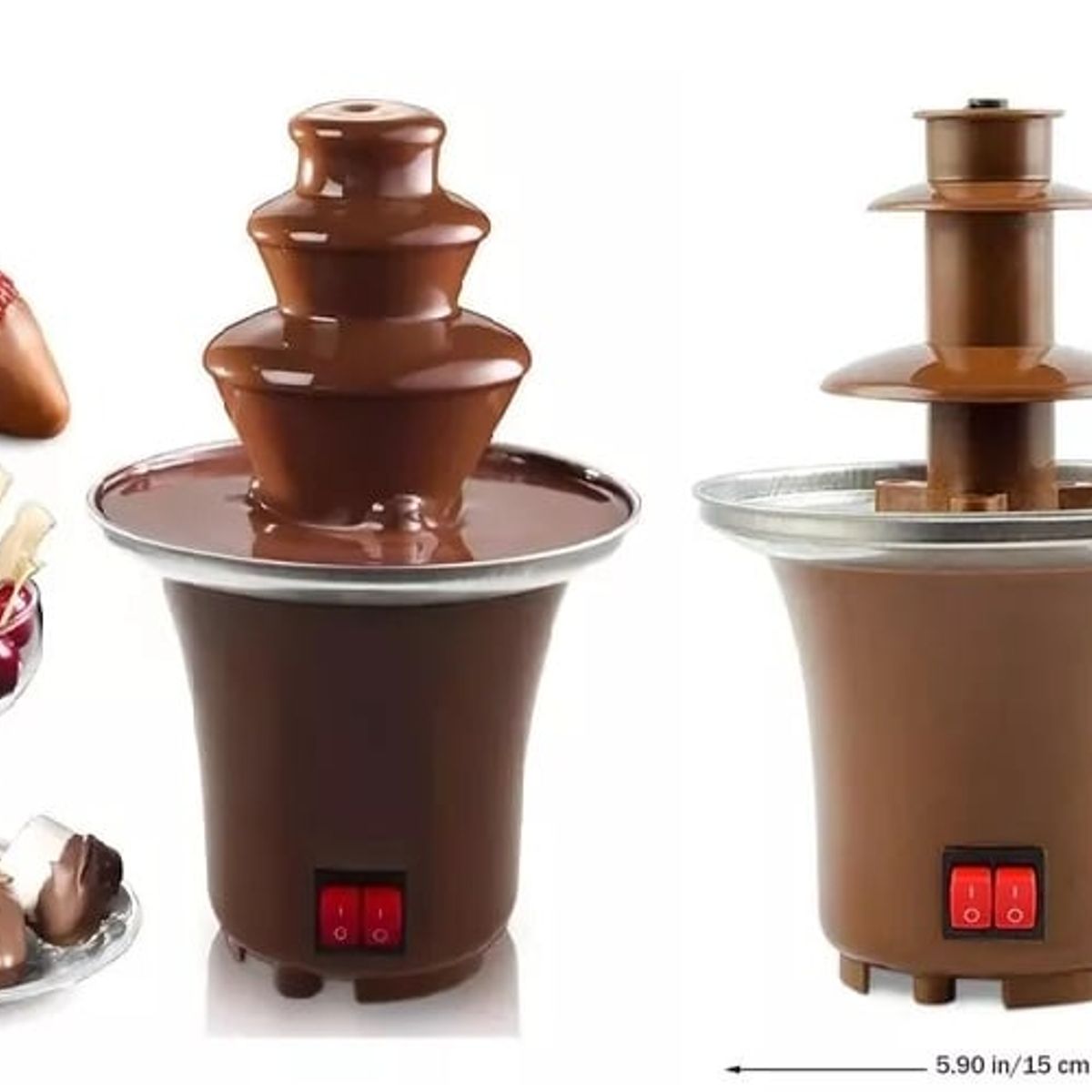 SKY - Mini Fuente Chocolate 3 Niveles Fondue Fountain Color Marrón 110v