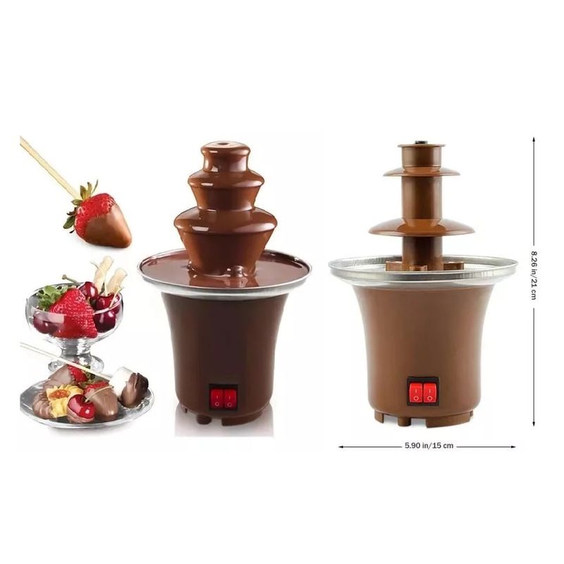 SKY - Mini Fuente Chocolate 3 Niveles Fondue Fountain Color Marrón 110v