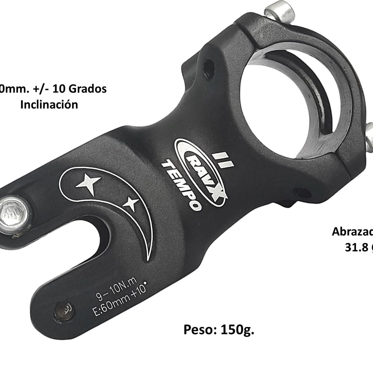 GENERICO - Espiga Bicicleta Ravx 60mm Codo Potencia Mtb Ruta Aluminio