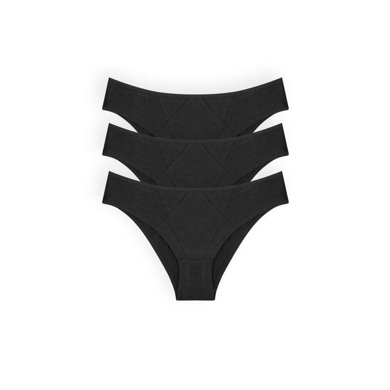 DIANE & GEORDI - Panty tanga (Pack X3)(6009) - Negro