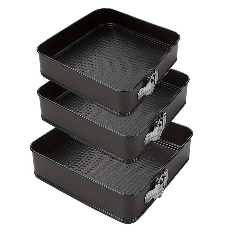 ONE PIXEL - Juego 3 Moldes Cuadrados Para Tortas Desmontables