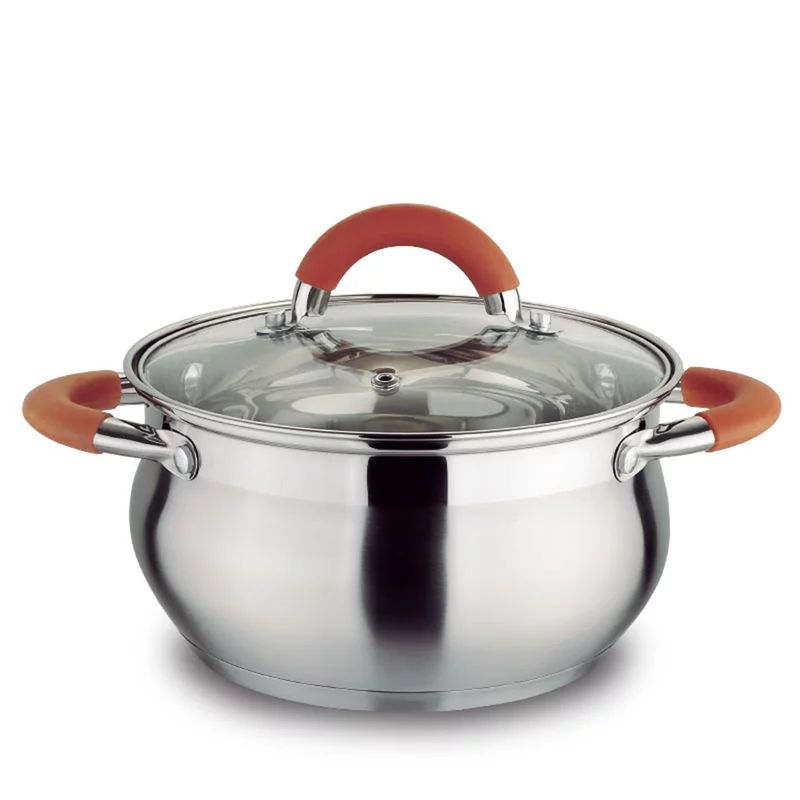 HOME ELEMENTS - Olla 22 cm en Acero Inoxidable TP vidrio HESOA-22