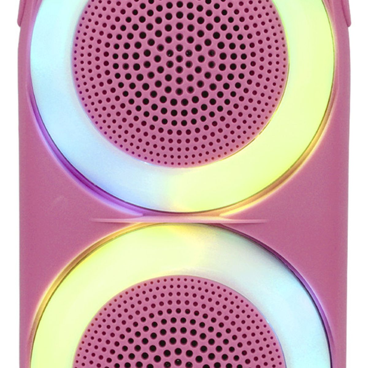 JALTECH - Speaker Dual Bluetooth 51 Con Luces Led Rgb Y Usbsd Rosa chicle