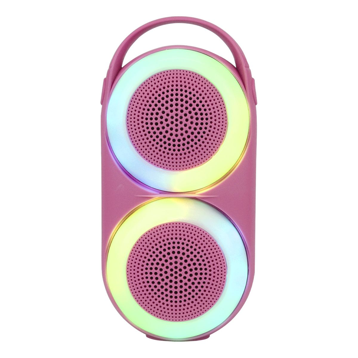 JALTECH - Speaker Dual Bluetooth 51 Con Luces Led Rgb Y Usbsd Rosa chicle
