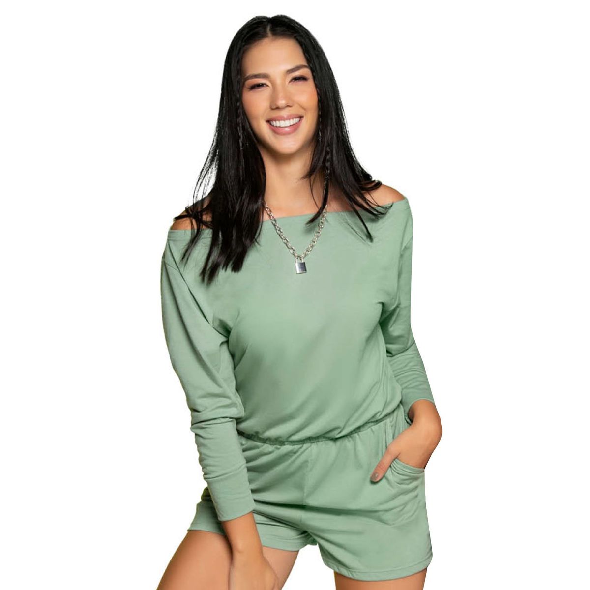 ATYPICAL - Enterizo Corto Mujer Verde Atypical 32804