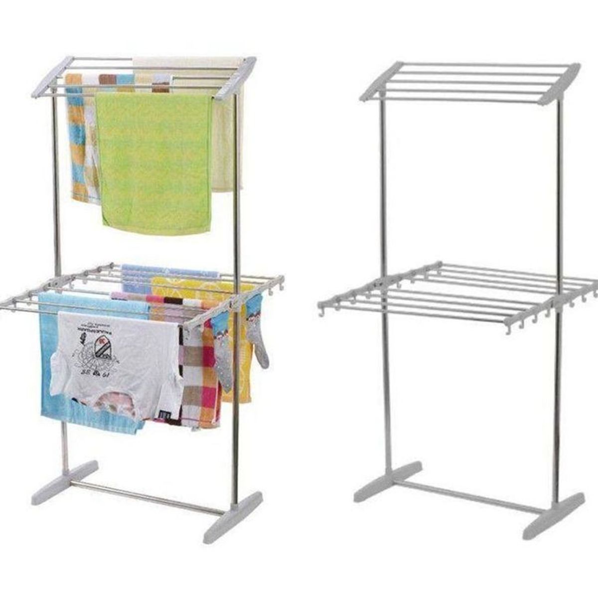 GENERICO - Tendedero De Ropa Plegable Movil Toallero Blanco