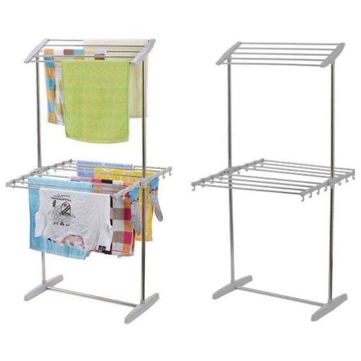 GENERICO - Tendedero De Ropa Plegable Movil Toallero Blanco