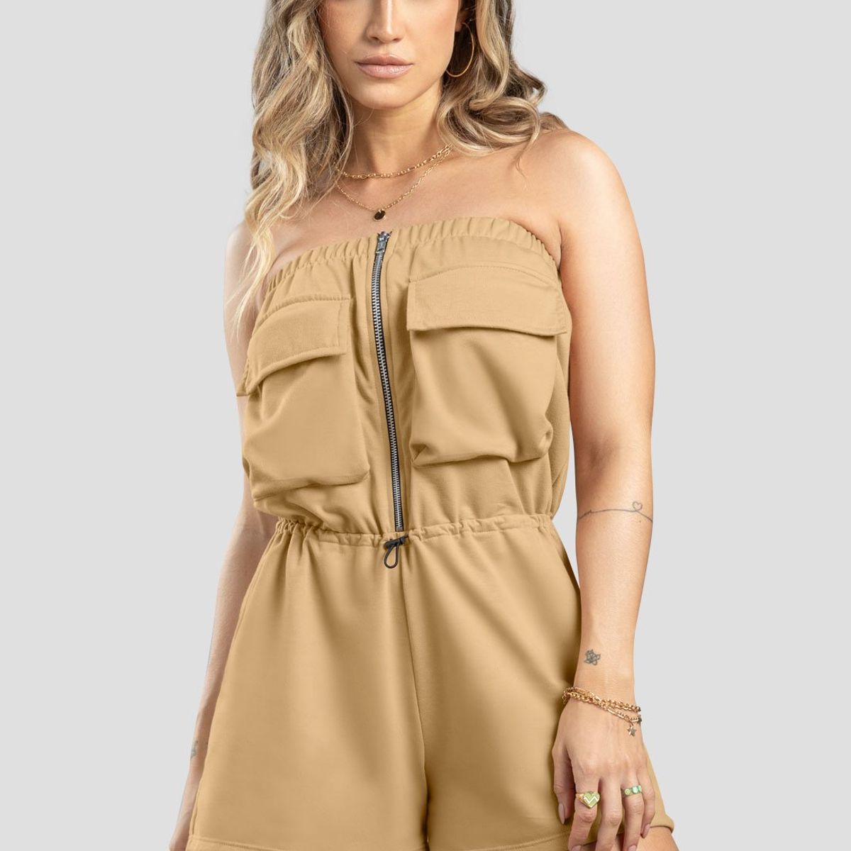 ATYPICAL - Enterizo Corto Mujer Beige Atypical 104227