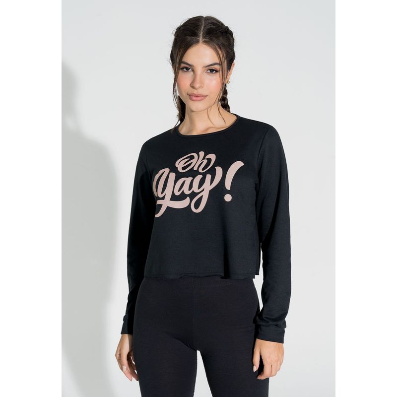FORMAS INTIMAS - Buzo Mujer Negro Fi 104713