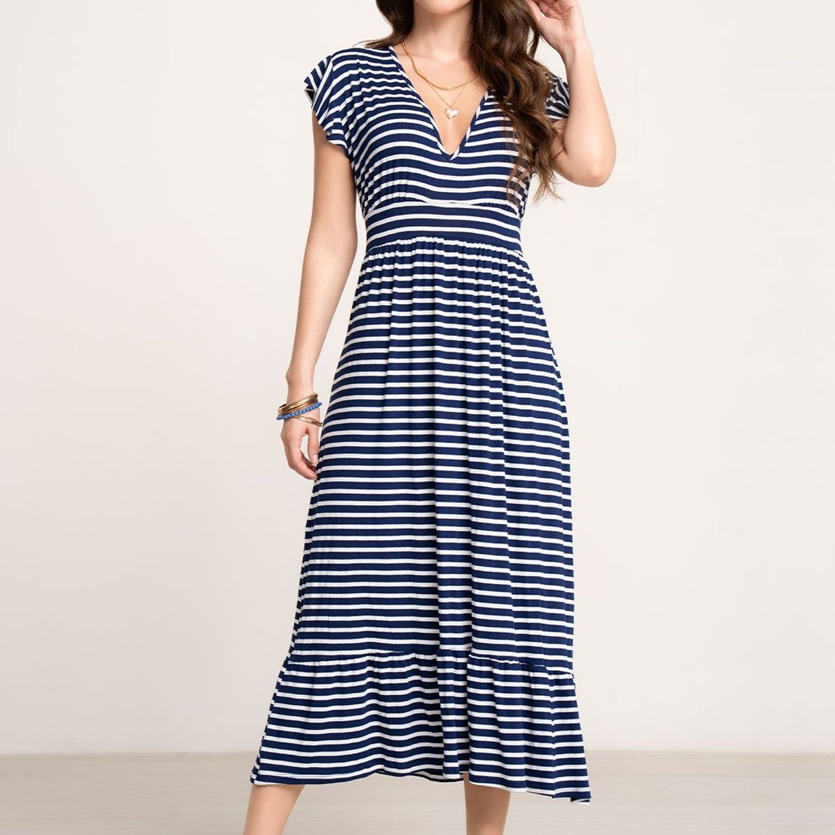 MARKETING PERSONAL - Vestido Largo Mujer Azul Mp 104453