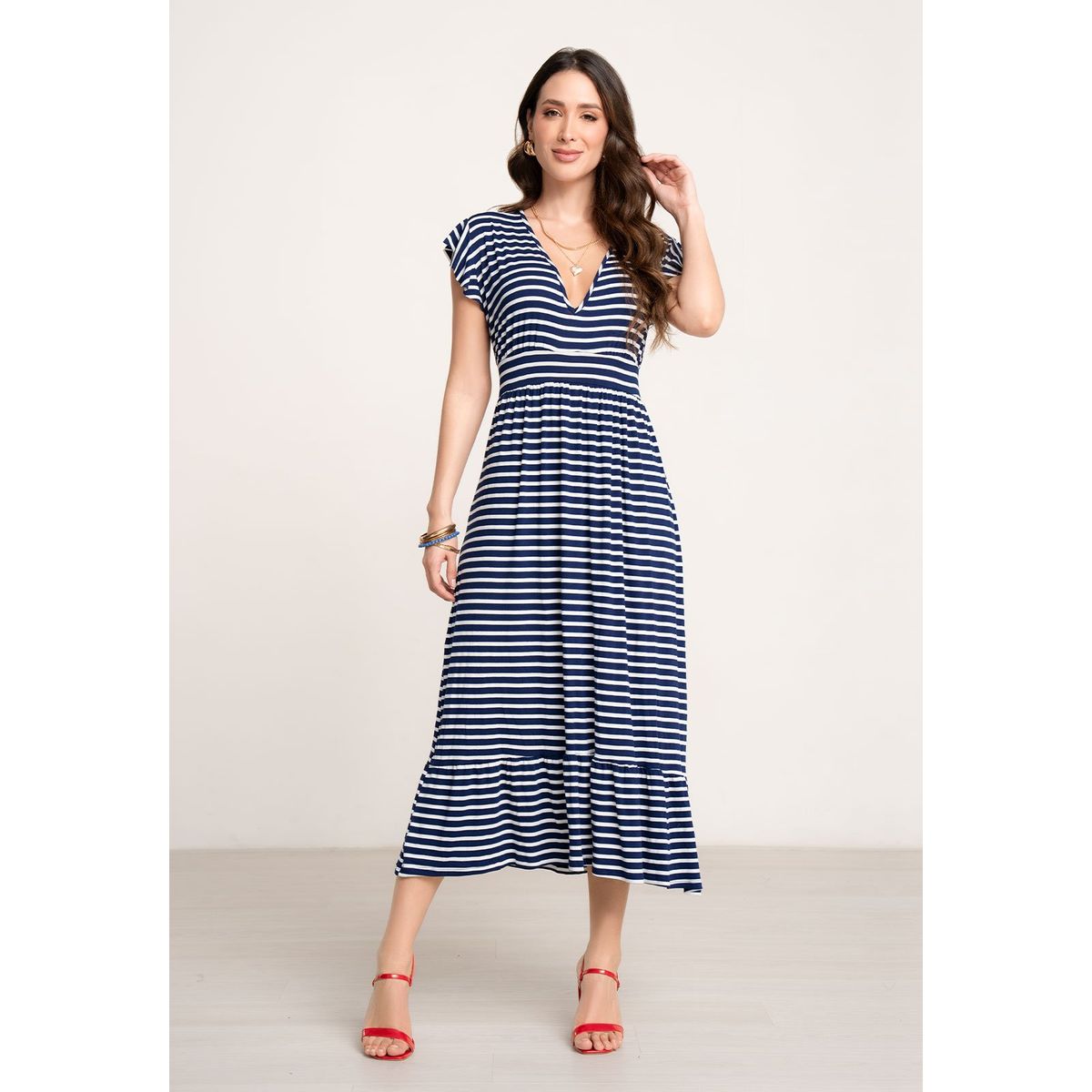 MARKETING PERSONAL - Vestido Largo Mujer Azul Mp 104453