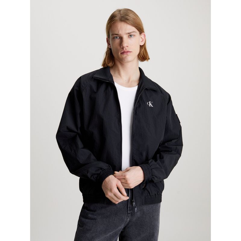 CALVIN KLEIN - Chaqueta Negra De Nailon Estructurado Calvin Klein