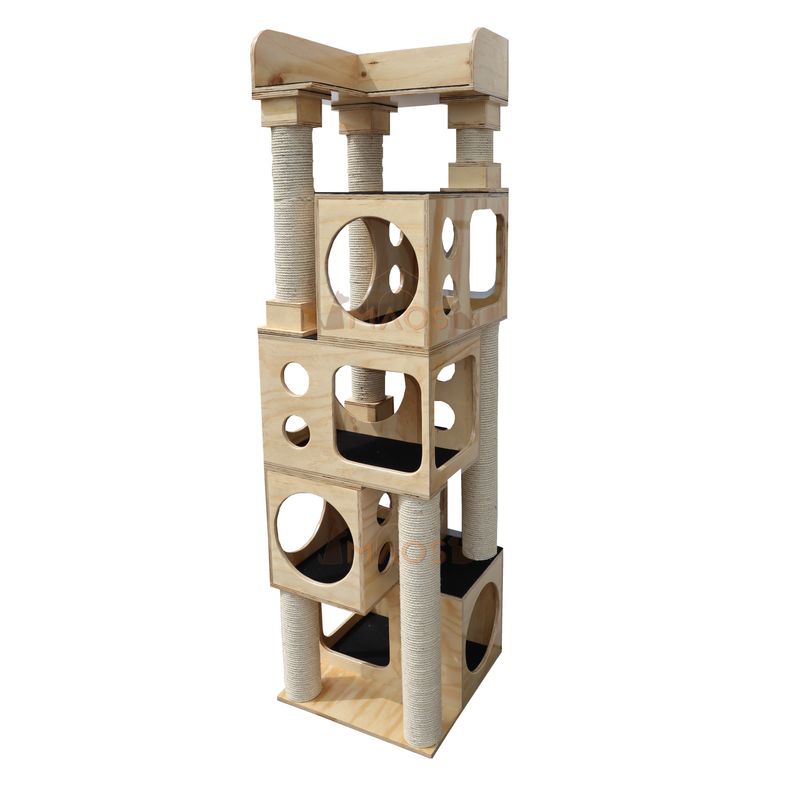 MAOS - GIMNASIO ARBOL RASCADOR PARA GATO EN PINO