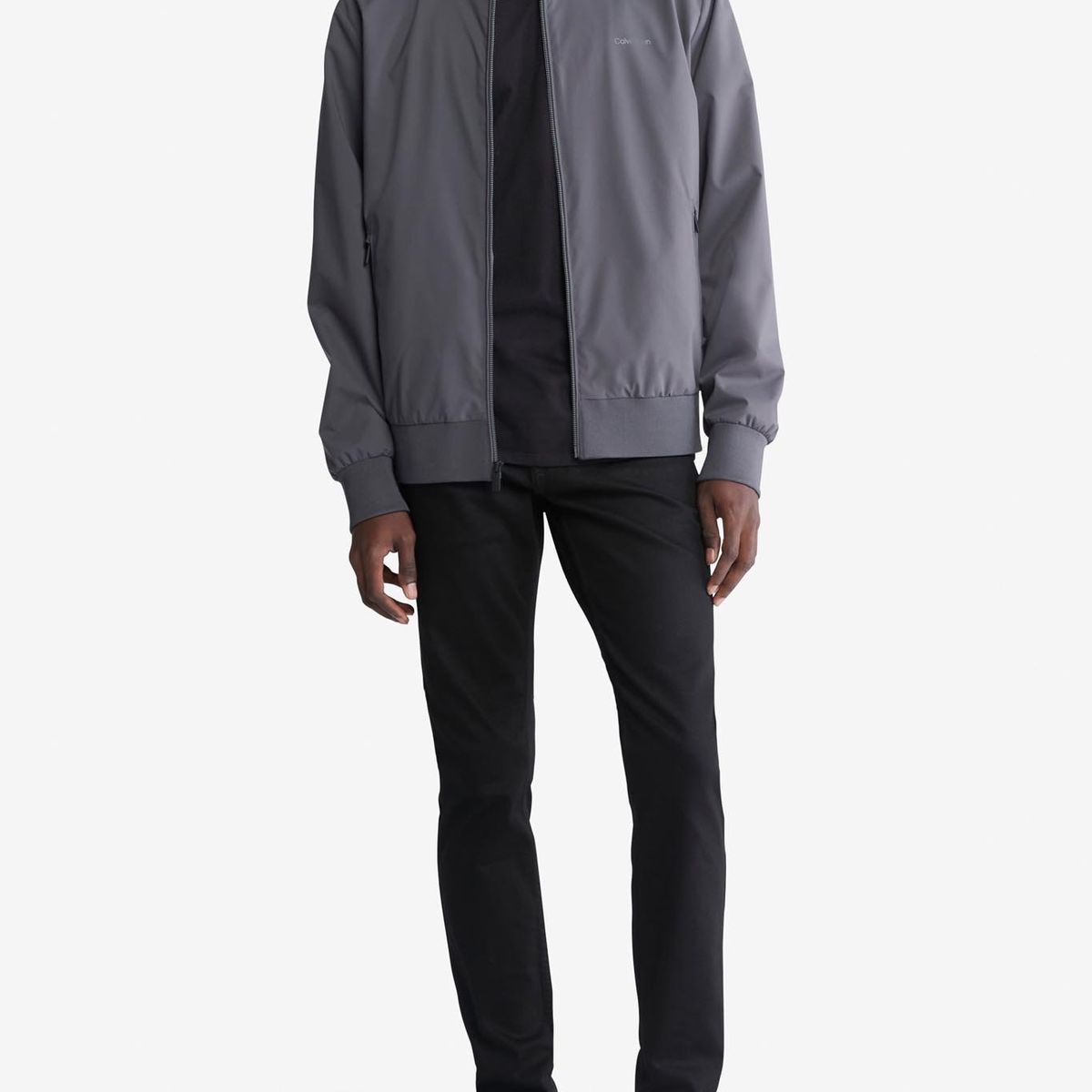 CALVIN KLEIN - Chaqueta Gris Con Cremallera y Bolsillos Laterales Calvin Klein