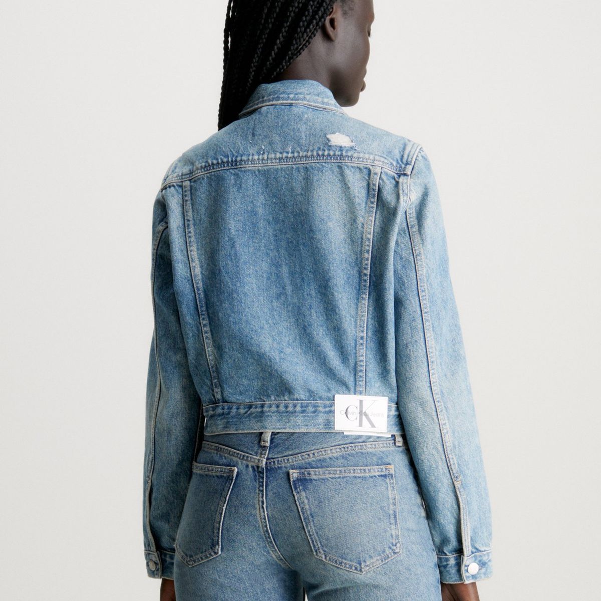 CALVIN KLEIN - Chaqueta azul denim cropped Calvin Klein