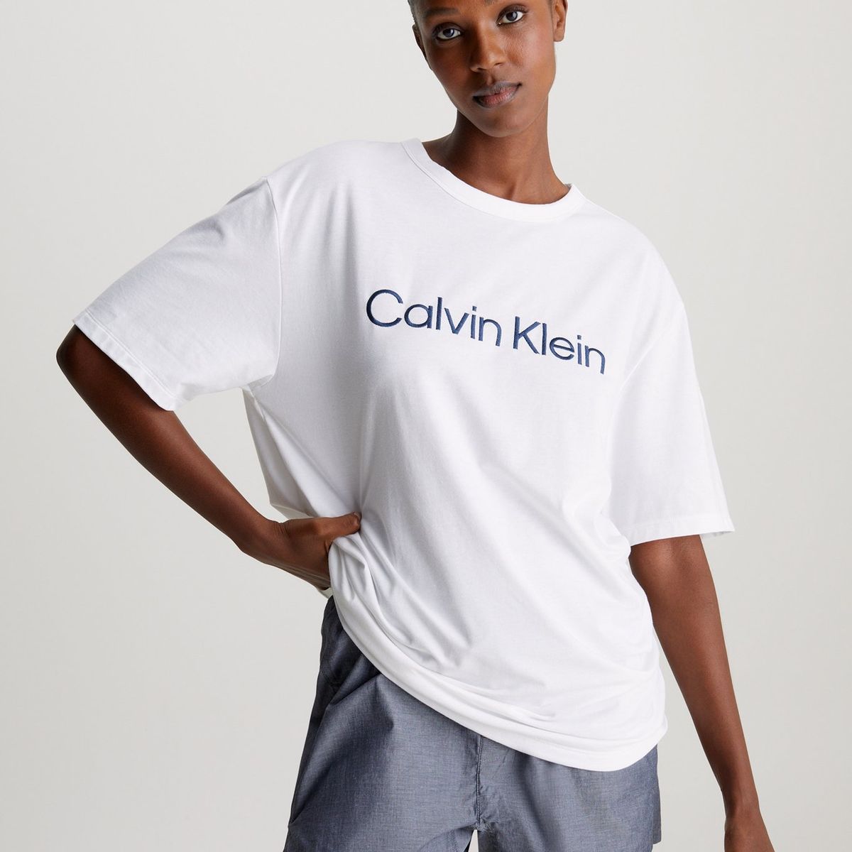 CALVIN KLEIN - Camiseta blanca de pijama - Pure Cotton Calvin Klein