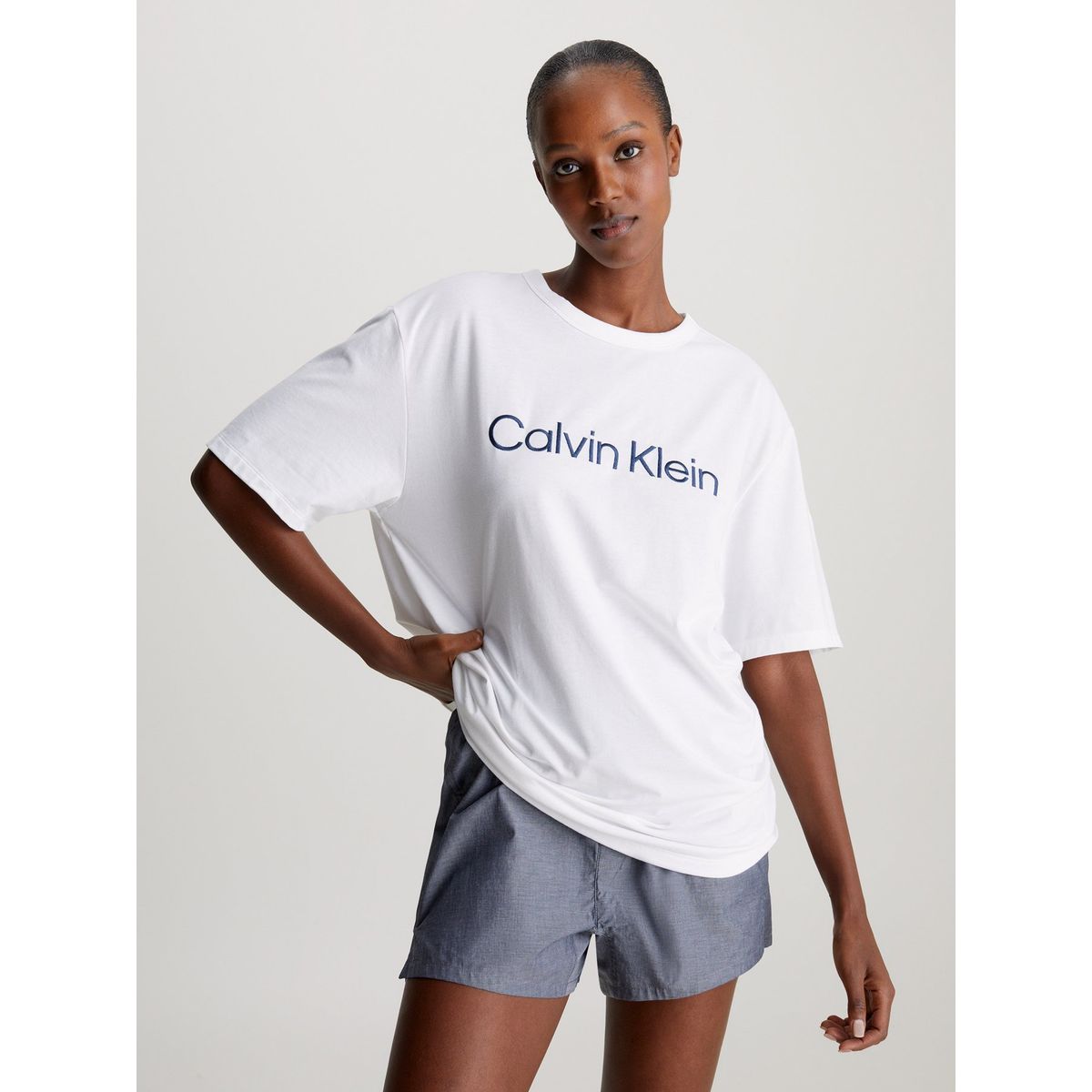 CALVIN KLEIN - Camiseta blanca de pijama - Pure Cotton Calvin Klein
