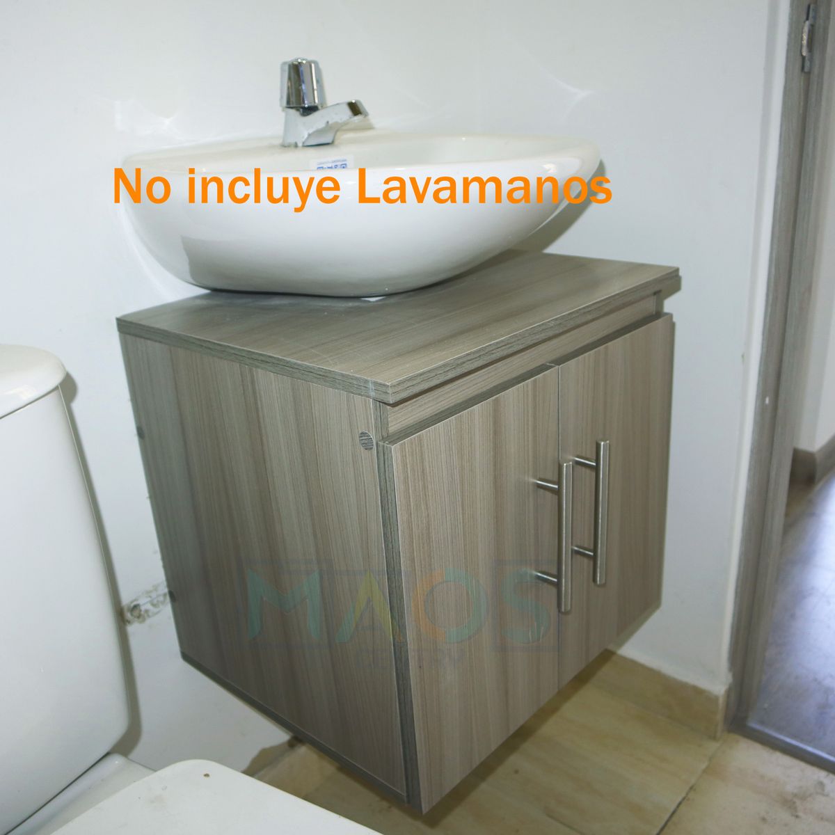 WOOD PETS - Mueble Para Lavamanos Repisa Flotante Con Puerta Para Baño