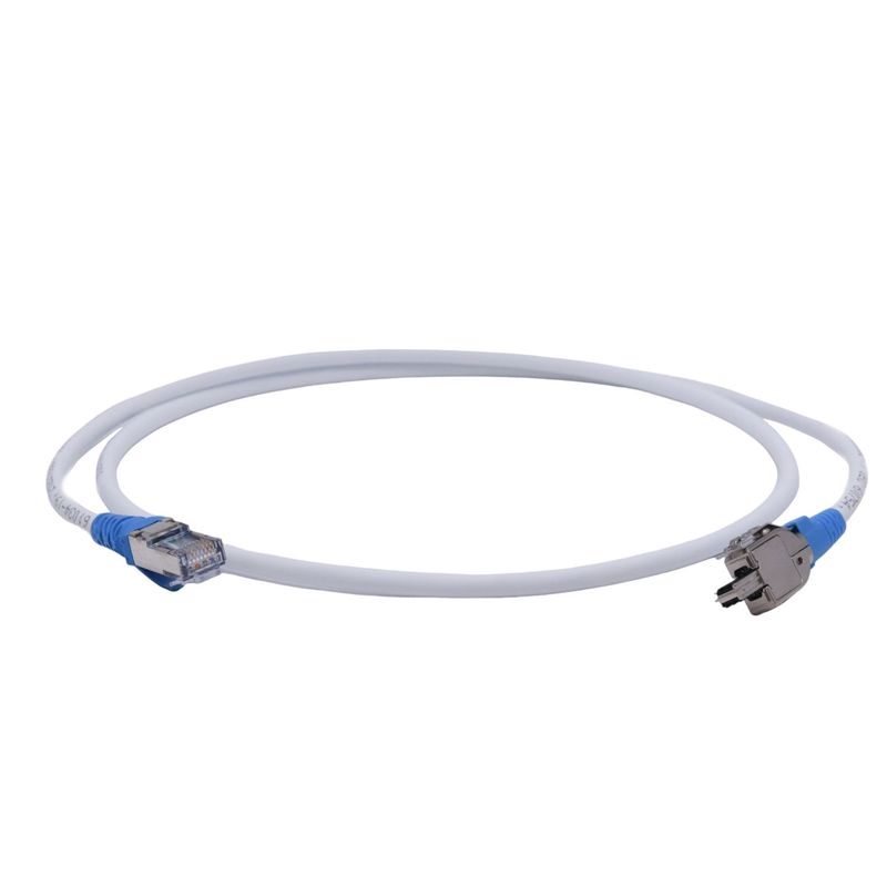 SIEMON - Patch Cord F/UTP Siemon T2E2-01M-B06L Blanco con Azul 1m