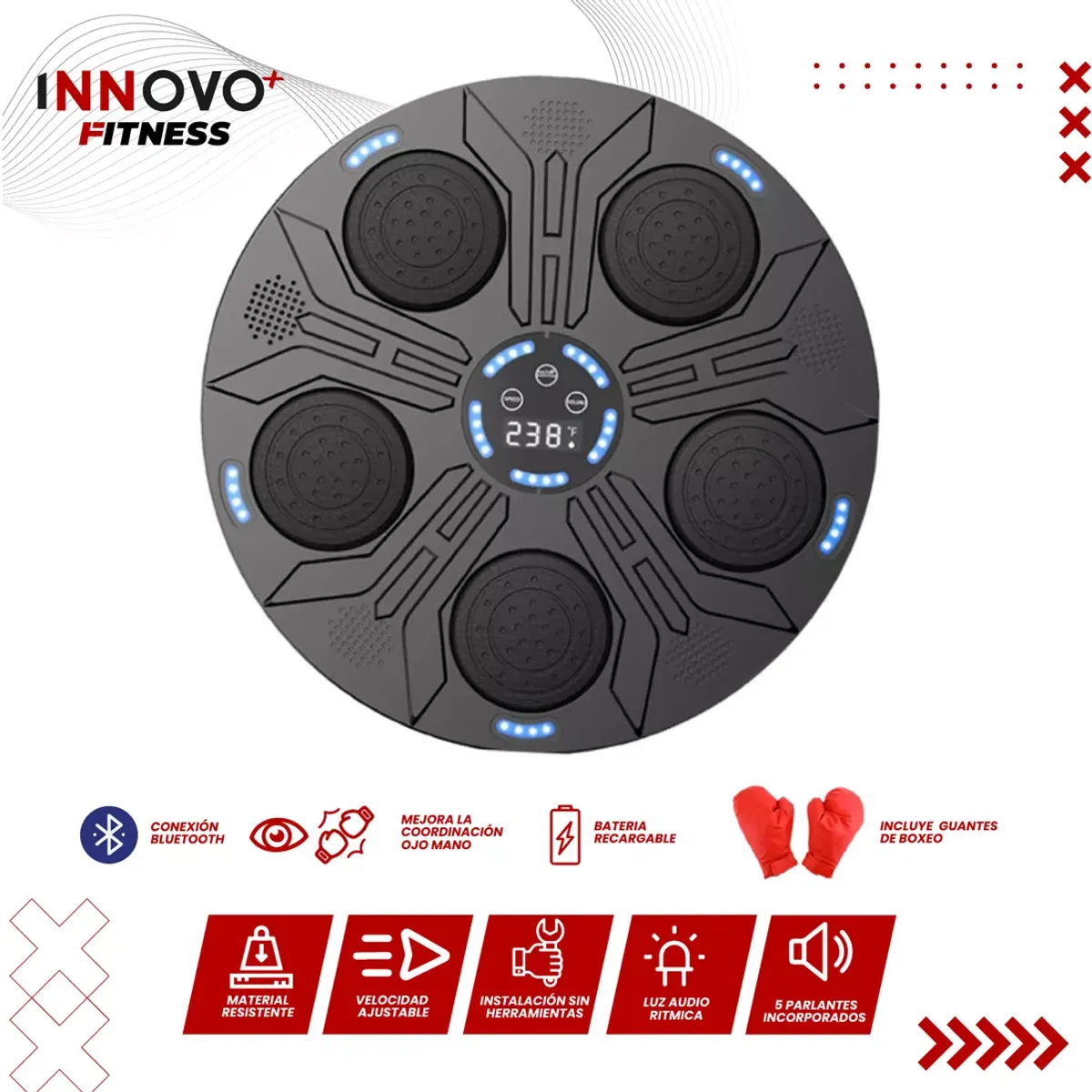 GENERICO - Tablero De Boxeo Con Parlante Bluetooth Guantes Rítmico Box