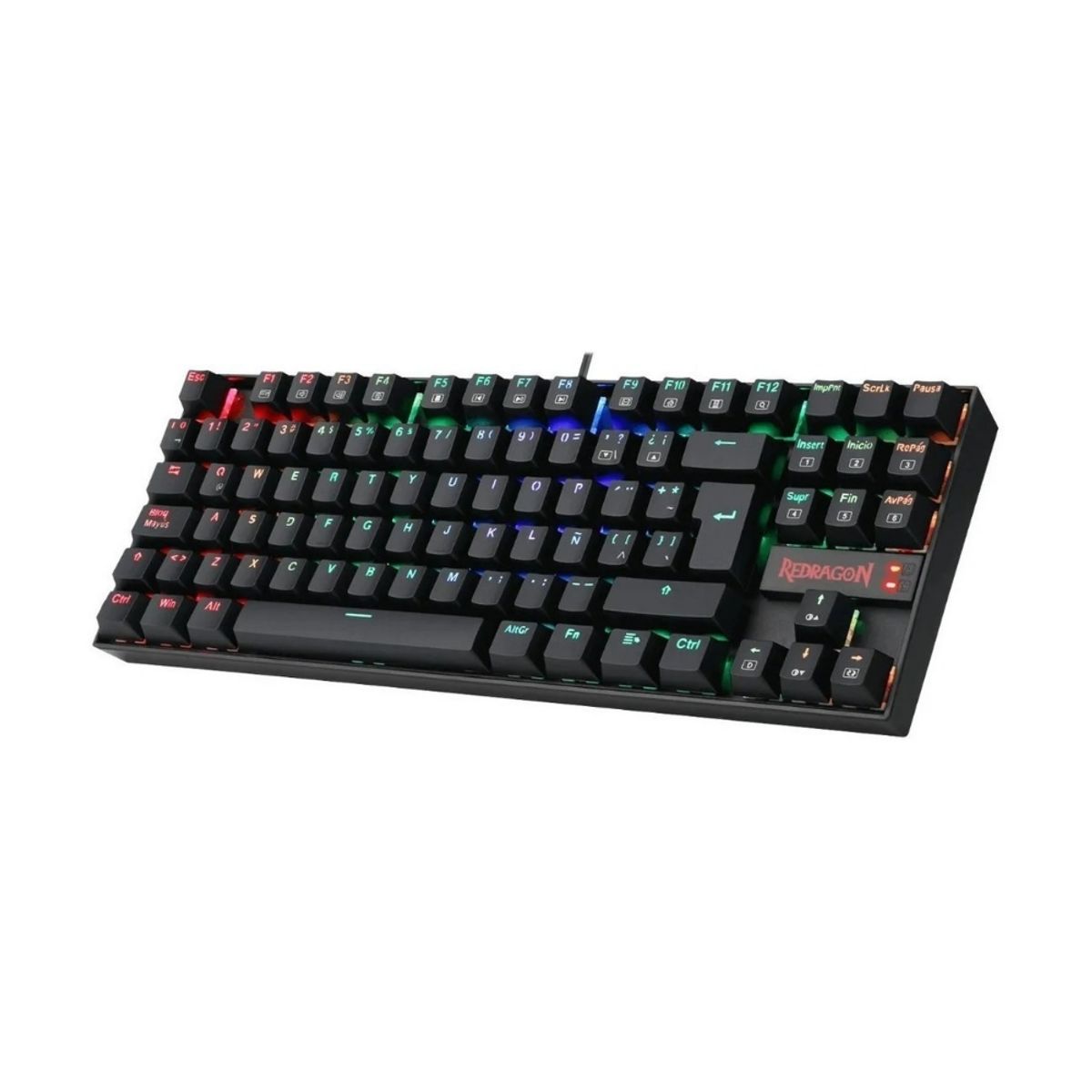 REDRAGON - Teclado Gamer Mecánico Redragon K552 Kumara Iluminación RGB Switch Red