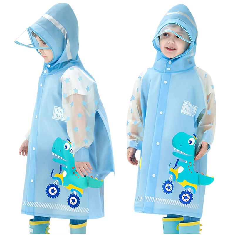ONE PIXEL - Impermeable Capa Lluvia Infantil Botones Capota Transparente