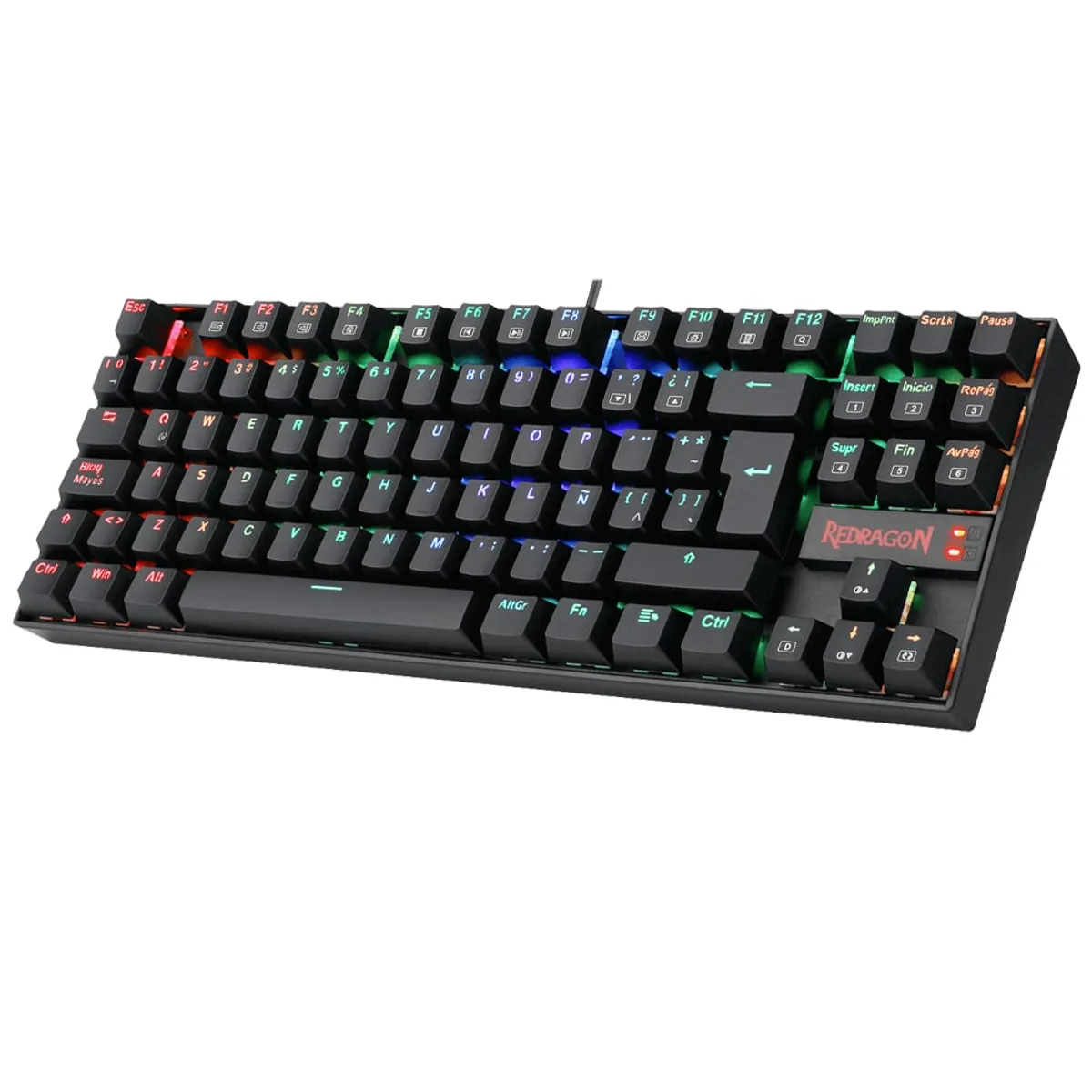 REDRAGON - Teclado Gamer Redragon Kumara K552 Negro Alámbrico RAINBOW Switch Rojo