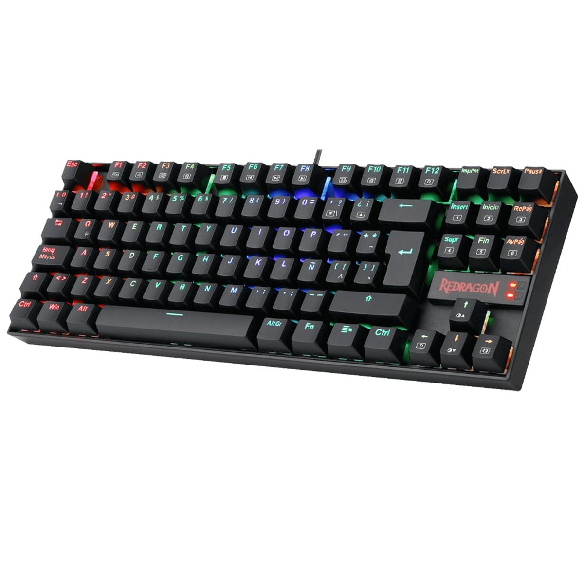 REDRAGON - Teclado Gamer Redragon Kumara K552 Negro Alámbrico RAINBOW Switch Rojo