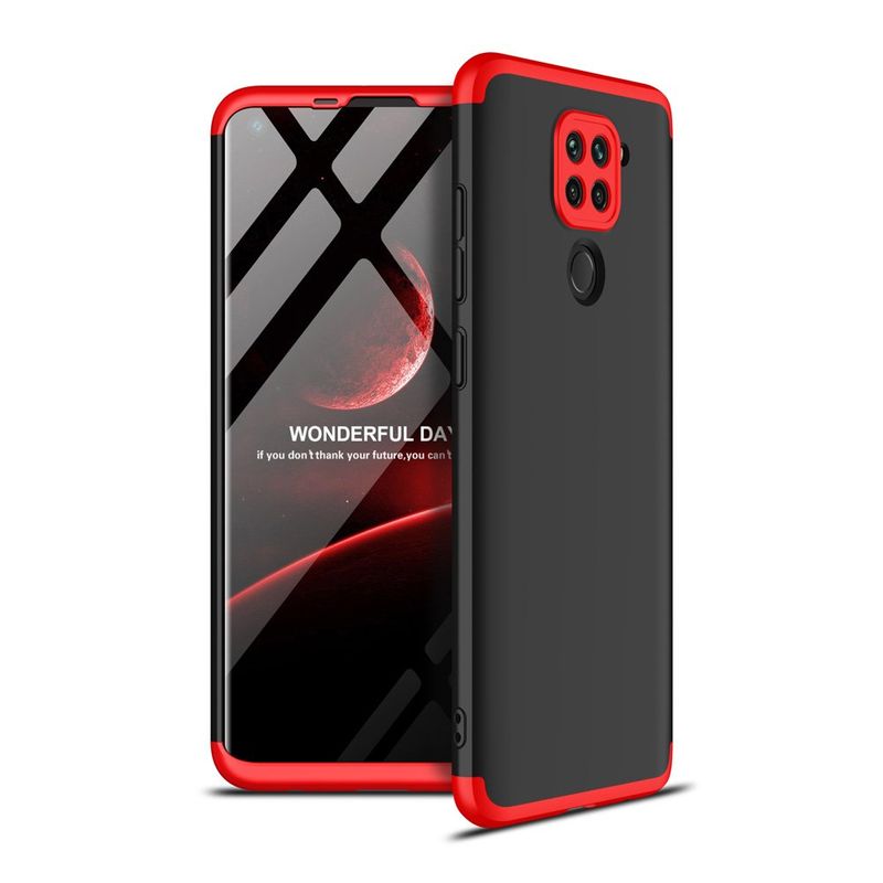 GENERICO - Funda Carcasa Estuche Protector Para Redmi note 9 Negro con Rojo