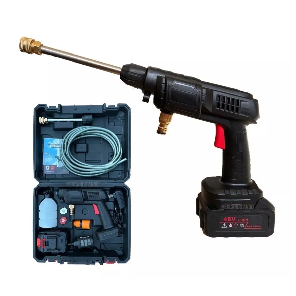 GENERICO - Hidrolavadora Inalámbrica 48V Doble Batería - Ideal Carros y Motos