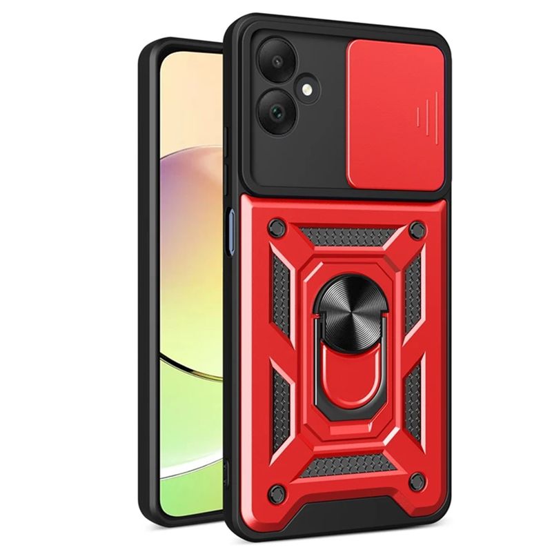 GENERICO - Funda Estuche Case Protector Slider Compatible Con Samsung A06 Rojo