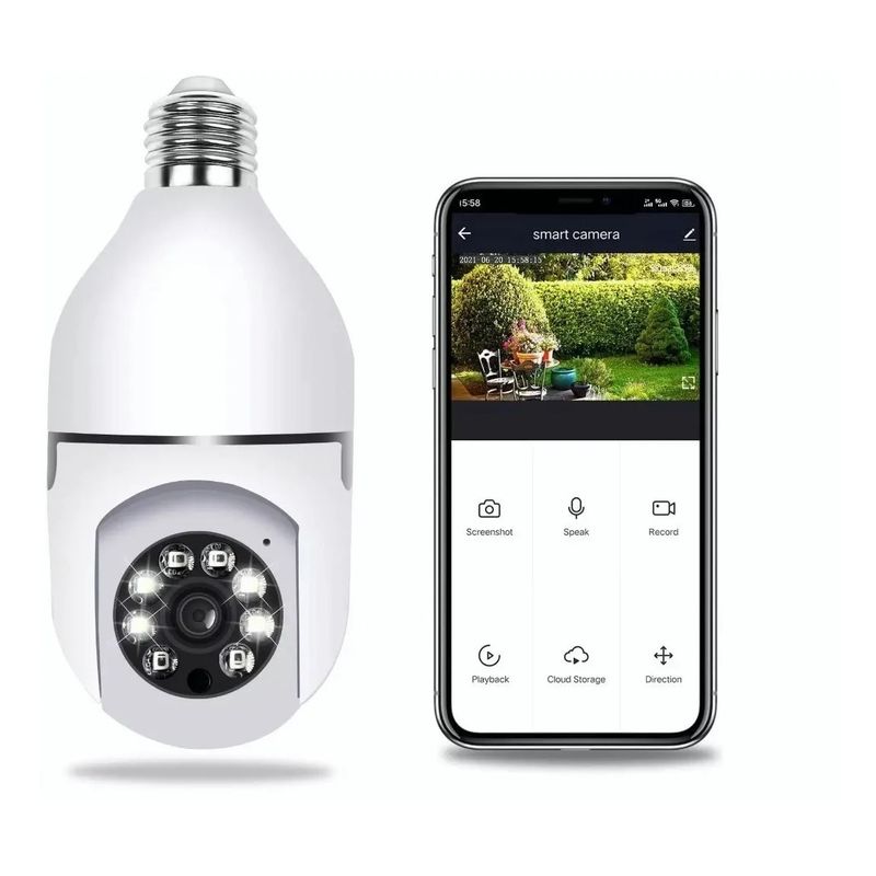 GENERICO - Camara Ptz Hd Bombillo Wifi Vigilancia Panoramica 360 Grados