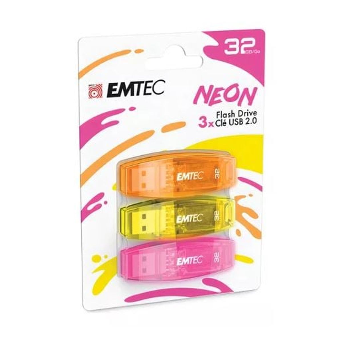 GENERICO - Memoria Usb Emtec Neon C410 2.0 32gb Pack X3