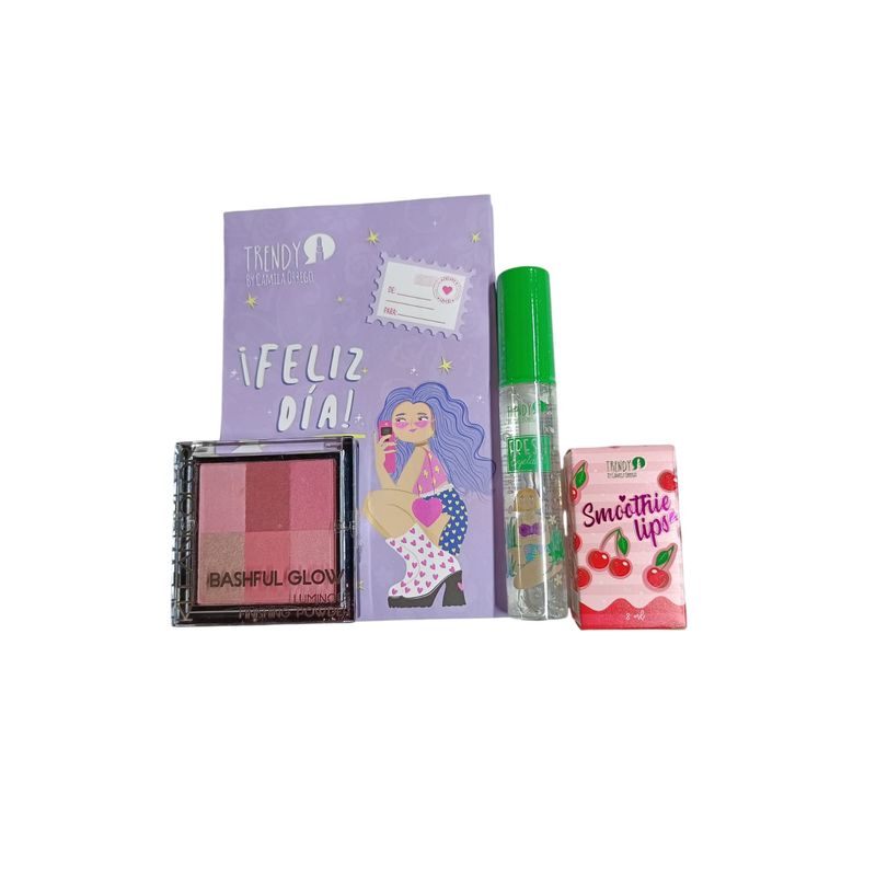 TRENDY - KIT X 3 PALETA CONTORNO CORAL,FORTALECEDOR PESTAÑAS,BRILLO TRENDY
