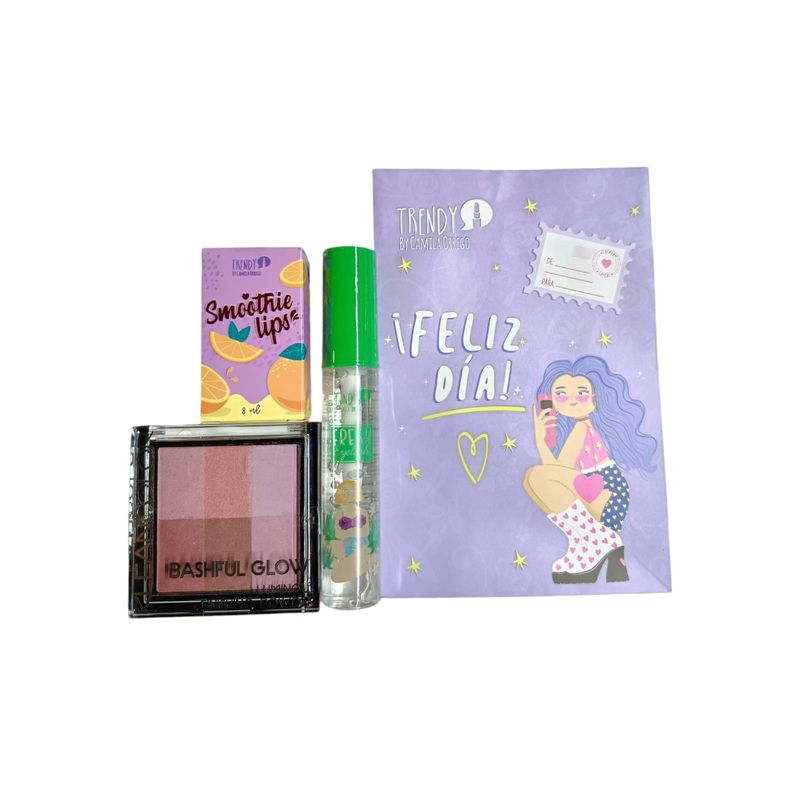 TRENDY - KIT X 3 PALETA  PINK,FORTALECEDOR PESTAÑA,BRILLO TRENDY