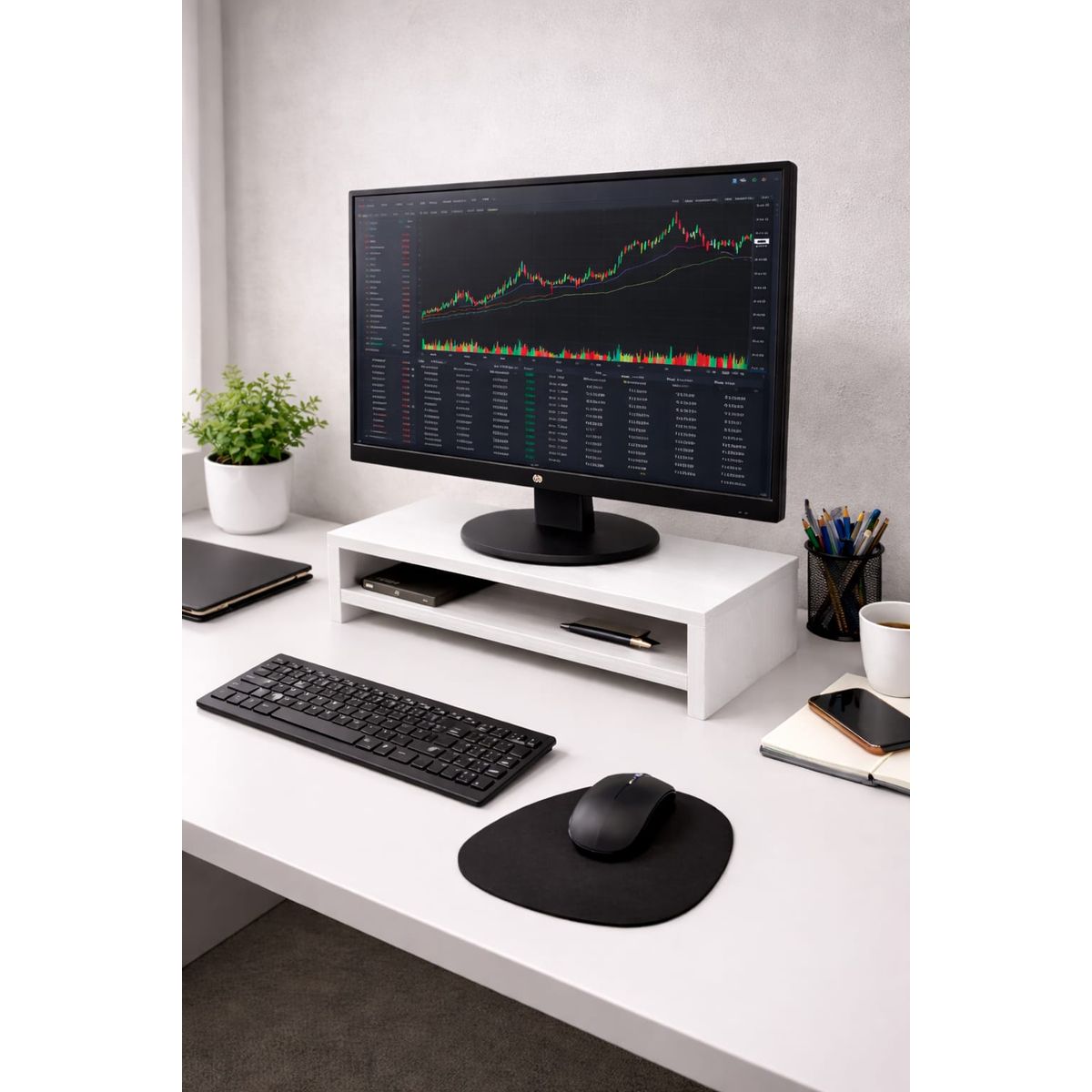 GENERICO - Base Elevador Para Monitor Color Blanco