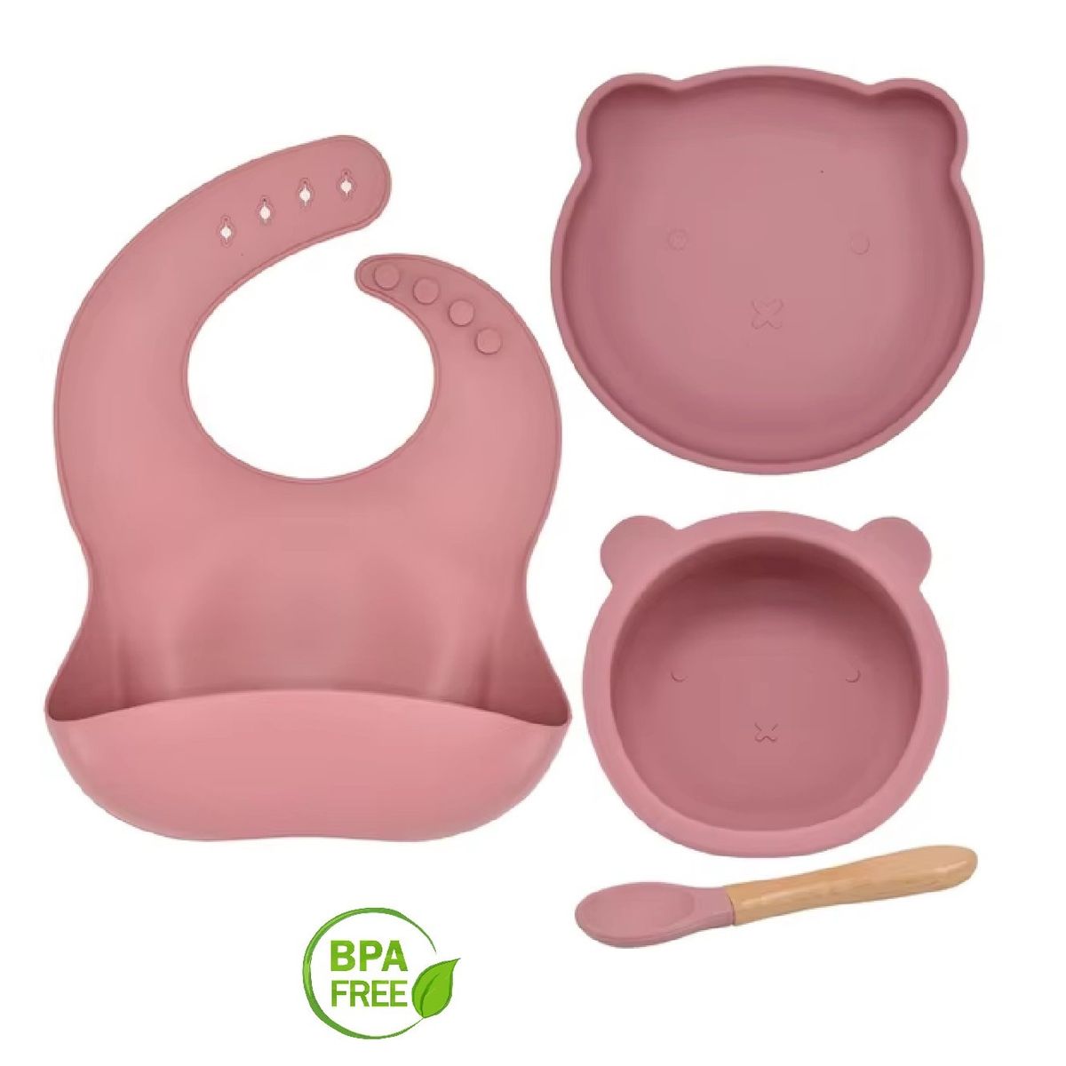 MUNDO BEBE - Set Vajilla Para Bebé 4 Piezas  Silicona Libre BPA