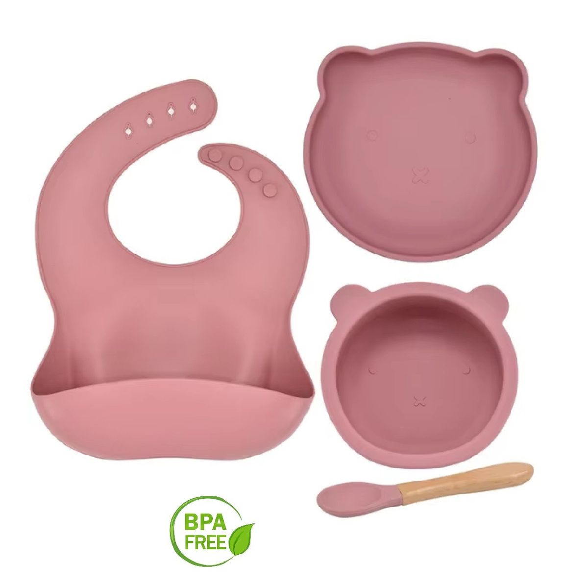MUNDO BEBE - Set Vajilla Para Bebé 4 Piezas  Silicona Libre BPA