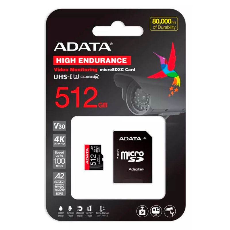 ADATA - Memoria Microsd Adata 512gb Premier Pro V30s Adaptador Sd