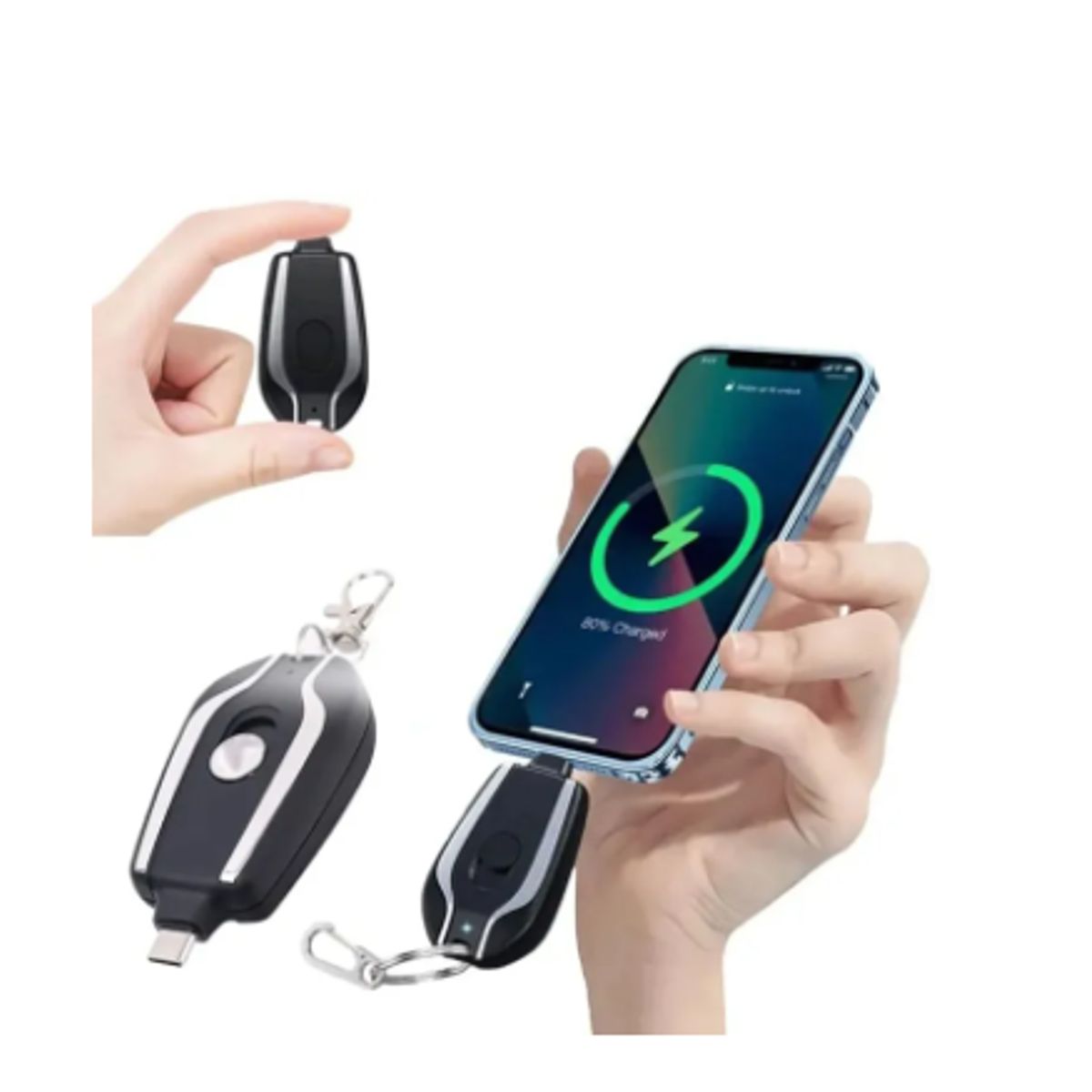 GENERICO - Mini Power Bank Emergencia Mini Cargador De Llavero 1600mah TIPO C