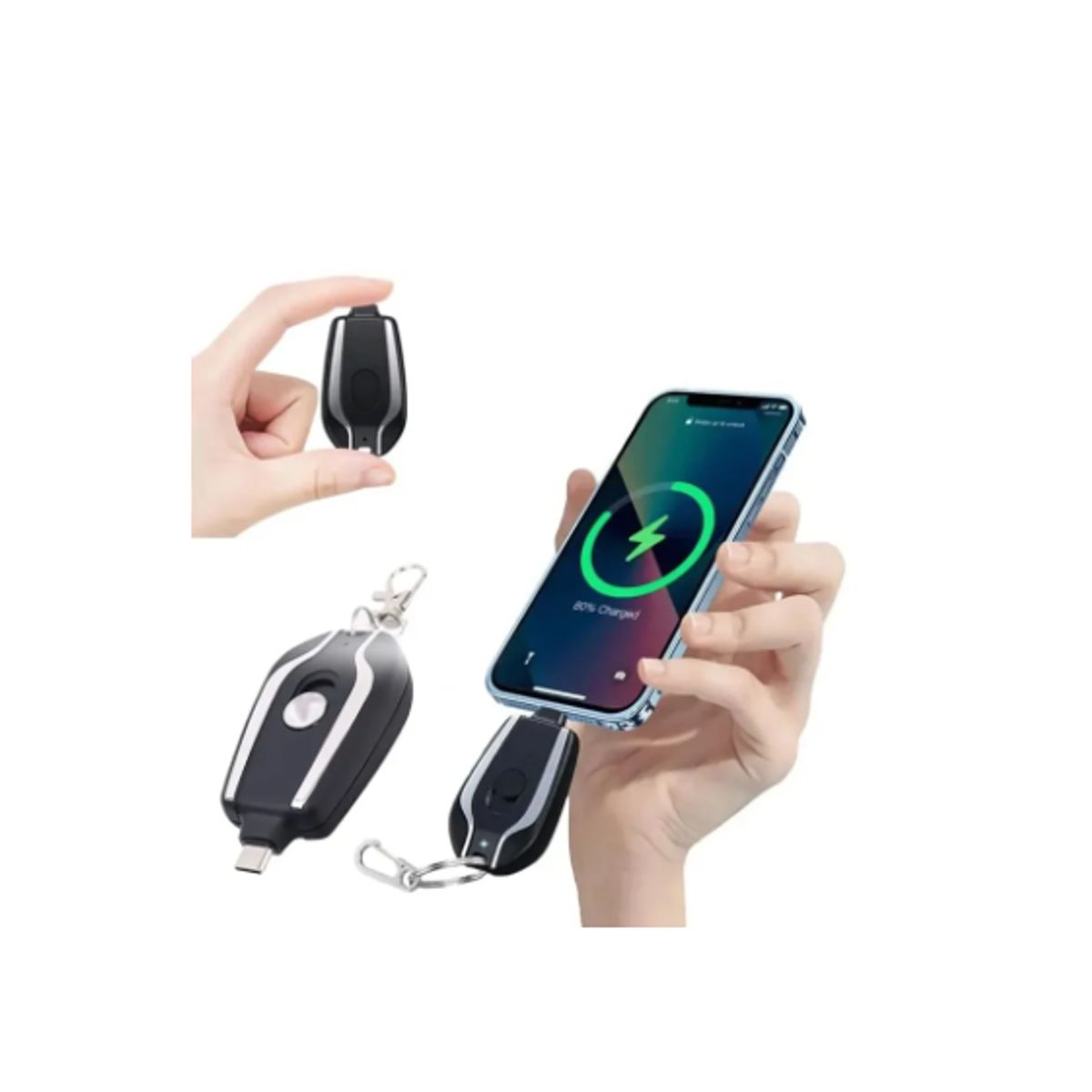 GENERICO - Mini Power Bank Emergencia Mini Cargador De Llavero 1600mah TIPO C