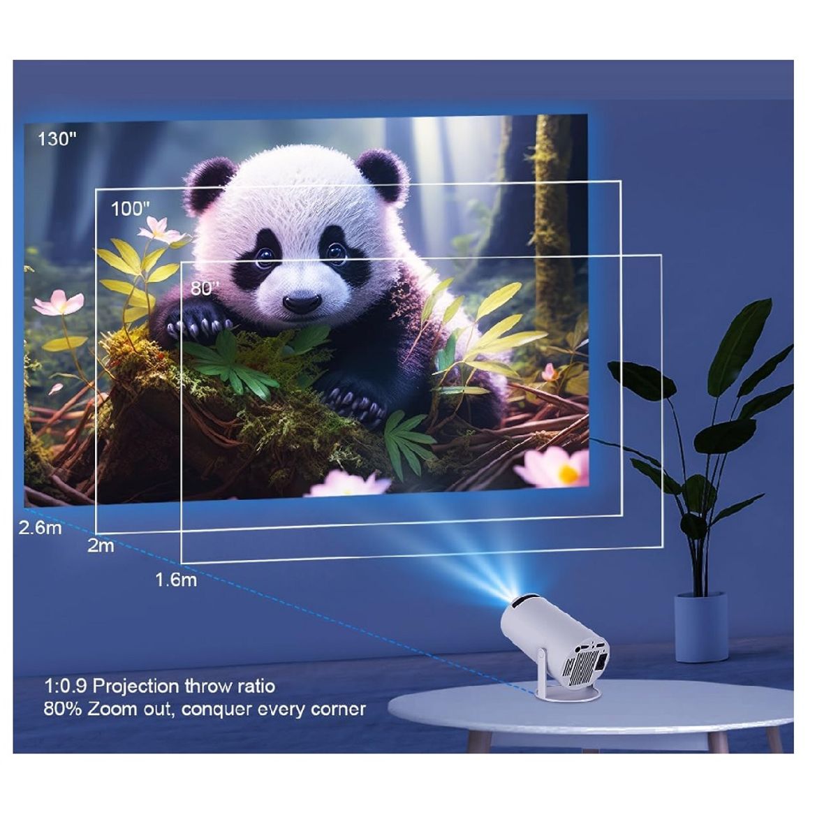 GENERICO - Proyector Video Beam Cine en Casa HD Bluetooth Android Wi Fi Hdmi