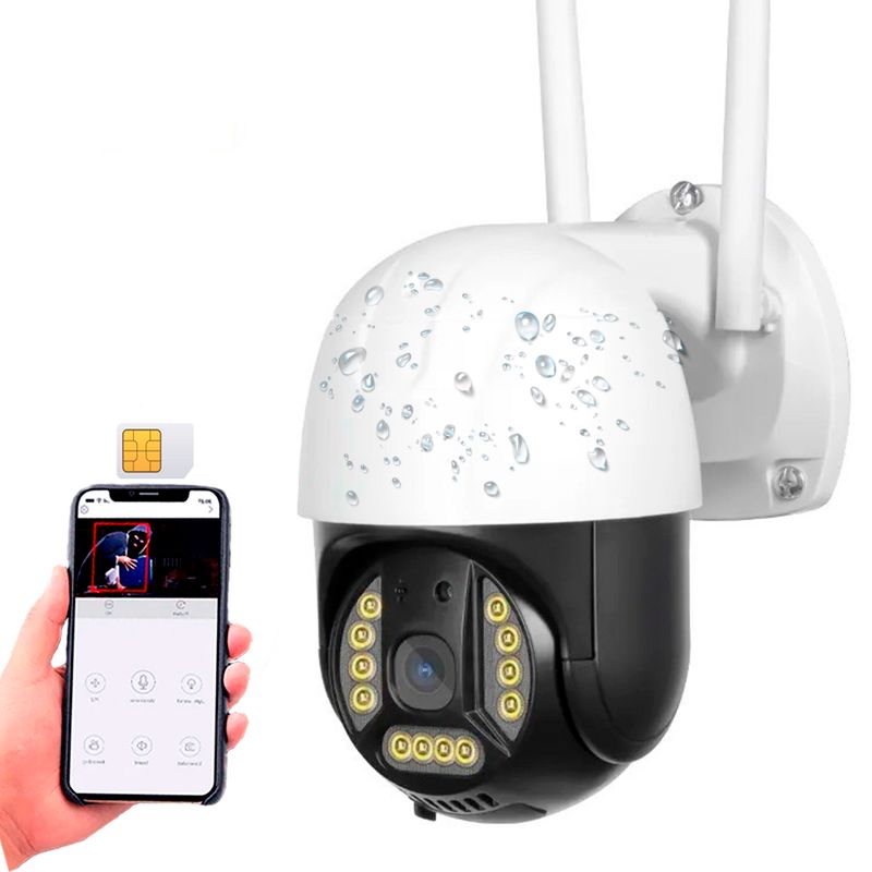 GENERICO - Camara Sim Card Seguridad Vigilancia Exterior 1080p Ptz 360