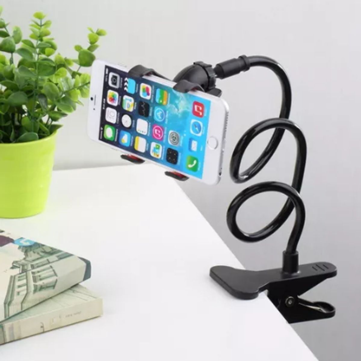 GENERICO - Soporte Holder Flexible De 60cm  Clip Para Celulares Negro