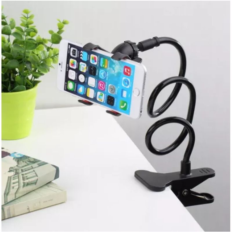 GENERICO - Soporte Holder Flexible De 60cm  Clip Para Celulares Negro