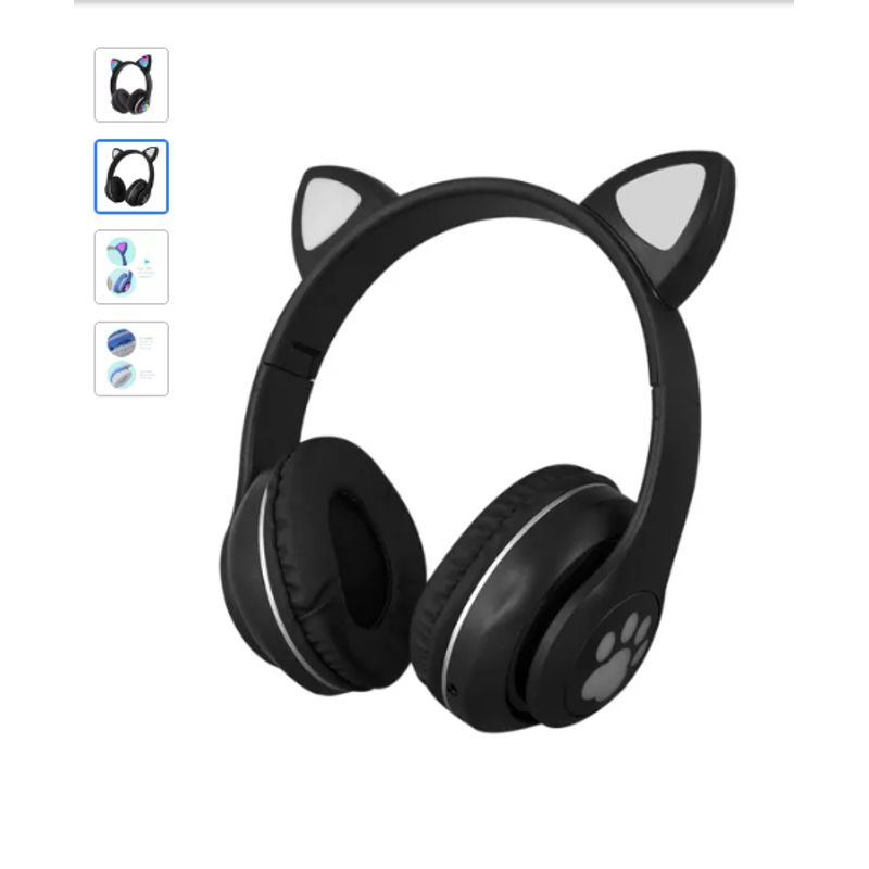 GENERICO - Auriculares gamer inalámbricos CAT Gaming STN-28 negro con luz LED