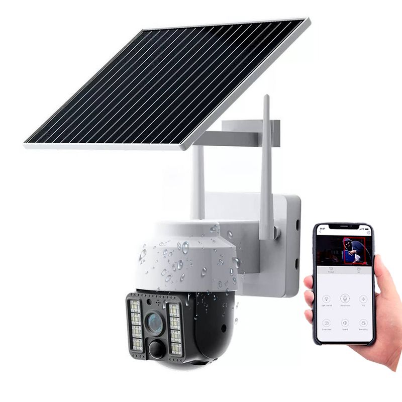 GENERICO - Camara Solar Wifi Giratoria Seguridad Exterior Con Panel Solar Monitoreo En Vivo