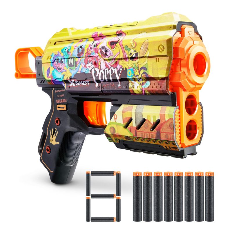 X SHOT - Lanzador De Dardos Xshot Flux Poppy - Playtime Co 8 Dardos